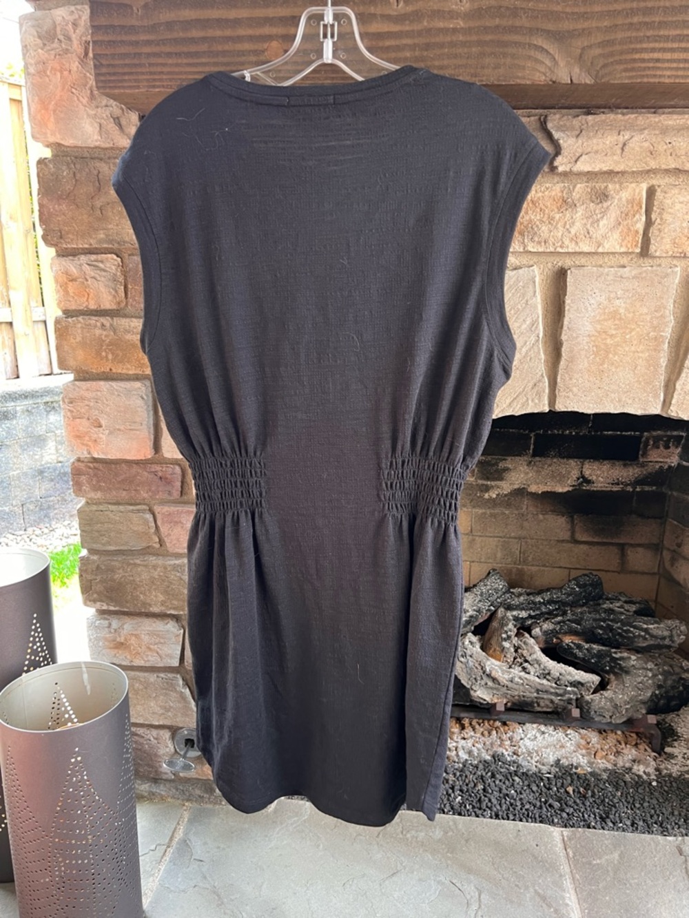 Z Supply Black Gathered-Waist Mini Dress - Picture 2 of 3